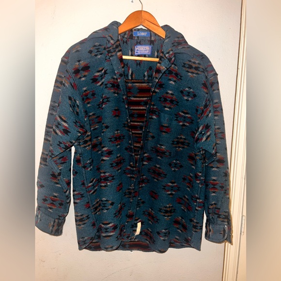 Pendleton Button Down Long Sleeve Shirt 100% Virgin Wool Men's Size LVintage